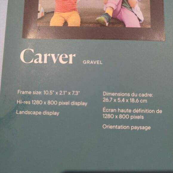 Aura Carver Digital Picture Frame Gravel - Picture 2 of 6